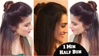 1 MIN Everyday Quick & Easy Half Up Half Down Bun Hairstyle For School, College, Work/ Kriti Sanon