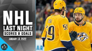 NHL Last Night: All 54 Goals and Scores on January 13, 2022