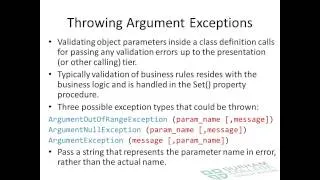 Throwing Exceptions