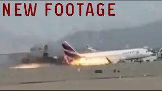 NEW FOOTAGE of A320 collision with fire truck