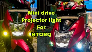 Hjg mini drive installation in Tvs Ntorq 125 || Tvs ntorq Fog light installation @RjVlogsTech