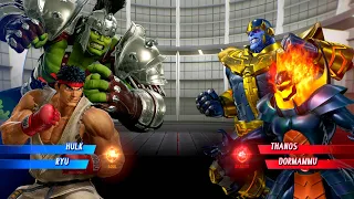 Gladiator Hulk & Ryu vs Thanos & Dormammu (Very Hard) - Marvel vs Capcom | 4K UHD Gameplay