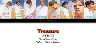 ATEEZ(에이티즈) - Treasure Colour Coded Lyrics (Han/Rom/Eng) by Taefiedlyrics