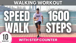 10 minute Speed Walking Workout | Fast walk at home