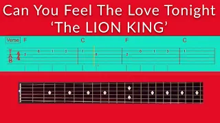 Can You Feel the Love Tonight, Guitar TAB Playalong