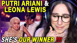 SHE'S OUR WINNER ! Putri Ariani & Leona Lewis "Run" Finale AGT 2023 REACTION + Indonesian Subtitles