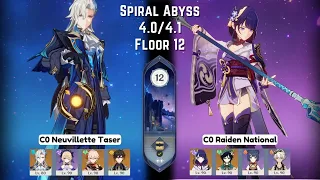 C0 Neuvillette Taser & C0 Raiden National - Spiral Abyss 4.0/4.1 Floor 12 | Genshin Impact