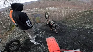 Took the crf450rl and cr250 Hill Climbing in Ashland PA. New Years Day ride.