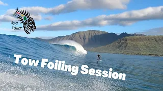 Tow Foiling Session on Big, Clean Waves, Oahu, January 2022