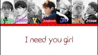 BTS 'I NEED U' (Remix) | COLOR CODED LYRICS [HAN|ROM|ENG]