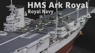 Royal Navy Aircraft Carrier HMS Ark Royal 1/700 Ship Model Make a Ship Bottom with Stone Clay