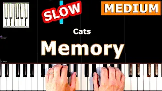 ✅ Cats - Memory - SLOW Intermediate Piano Tutorial