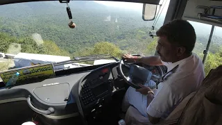 Volvo Bus Driver Showing inch Perfect Turning skills on Extreme Hairpin bends