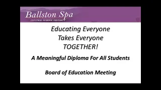 Ballston Spa Budget Hearing and Meeting-  May 8, 2024