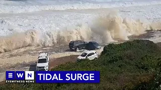 Cars swept away by high tides in the Western Cape