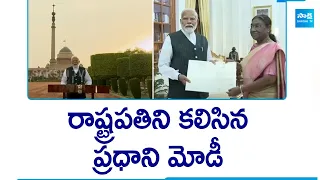 PM Modi Meets President Droupadi Murmu at Rashtrapati Bhavan | @SakshiTV