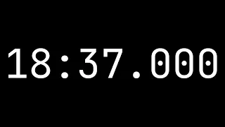 Countdown timer 18 minutes, 37 seconds [18:37.000] - White on black with milliseconds