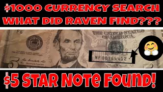 $1000 Dollar $5 Bill Currency Search! Star Note, Birth Note, Broken Ladder aka Fancy Serial Numbers!