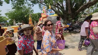 Songkran Celebration in Ban Dom Village, Surin Province Thailand.