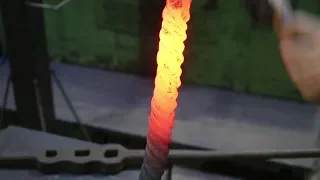 Forging two twisted bar Damascus daggers, part 1.