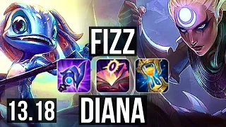 FIZZ vs DIANA (MID) | 8/0/7, 4.0M mastery, Legendary, 300+ games | NA Master | 13.18