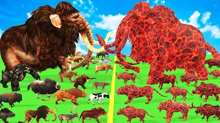 Prehistoric Animals Epic Battle Real Animals vs Lava ARBS Mammals Animal Revolt Battle Simulator