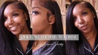 How To : Easy Side Part Quick Weave | Beginner Friendly | Natural Quick Weave 🤍