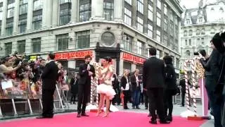 Katy Perry on pink carpet. Part of Me London prem