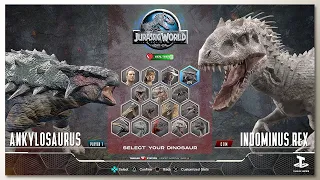Indominus Rex vs Ankylosaurus with Healthbars