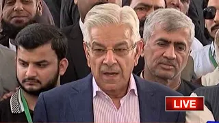 LIVE | Khawaja Asif Important Media Talk | Dunya News