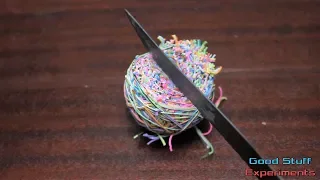 EXPERIMENT Glowing 1000 degree KNIFE vs Rubber Ball
