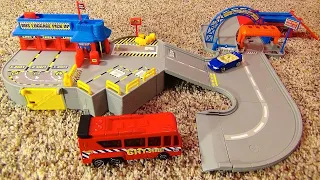 Hot Wheels Metro Bus Station World Track Playset with Gas Station and City Bus