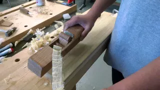 Wooden hand plane shavings