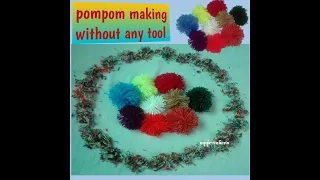 DIY Pom Poms - Super FAST Pom Poms with your hand || how to make pom pom with hands
