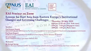 Lessons for East Asia from Eastern Europe’s Institutional Changes and Governing Challenges