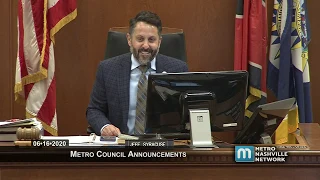 06/16/20 Announcements and Metro Council Meeting