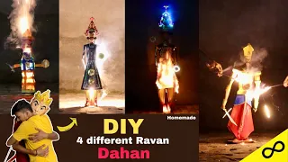 DIY 4 Different Ravan Dahan ( घर पर रावण दहन