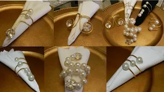 Dollar Tree DIY Diamonds and Pearls Napkin Rings| 6 DIY Elegant Home Decor & Wedding Decor Ideas