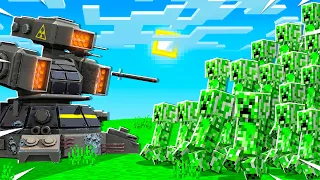 500 CREEPERS vs ROCKET LAUNCHER In MINECRAFT!