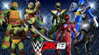 TMNT VS POWER RANGERS! | WWE 2K18 GAMEPLAY