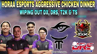 Horaa Esports Aggressive Chicken Dinner | Horaa Wiping Out DX, DRS, T2K & TS to Get WWCD 💪
