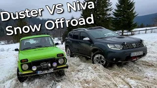 Duster 4x4 vs Lada Niva on Snow Offroad