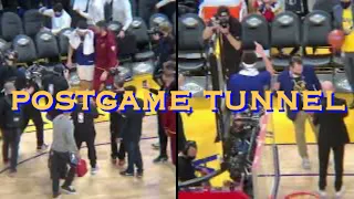 📺 Warriors postgame tunnel: Klay x Kevin Love; Stephen Curry with Canon; Gary Payton II signs kid