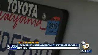 Thieves target license plate sticker