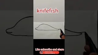 How to draw knife fish, How to draw chital fish, #shorts #drawing #animal #fish #seafish #art