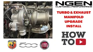 TURBO & EXHAUST MANIFOLD UPGRADE INSTALL on a FIAT 500 ABARTH - HOW TO!