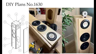 DIY Speaker Build Plan Set No.1630 --- Small Floor Standing Speaker for Near Field Listening