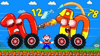 Wonderland: Can Mario and Big Numbers Cars mix level up | Game Animation