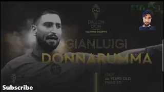 Yacine trophy received by Gianluigi Donnarumma |#youtube #psg #italy #football #soccer #bestplayer