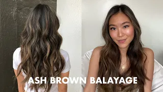 DARK TO ASH BROWN BALAYAGE ASIAN HAIR // HAIR VLOG